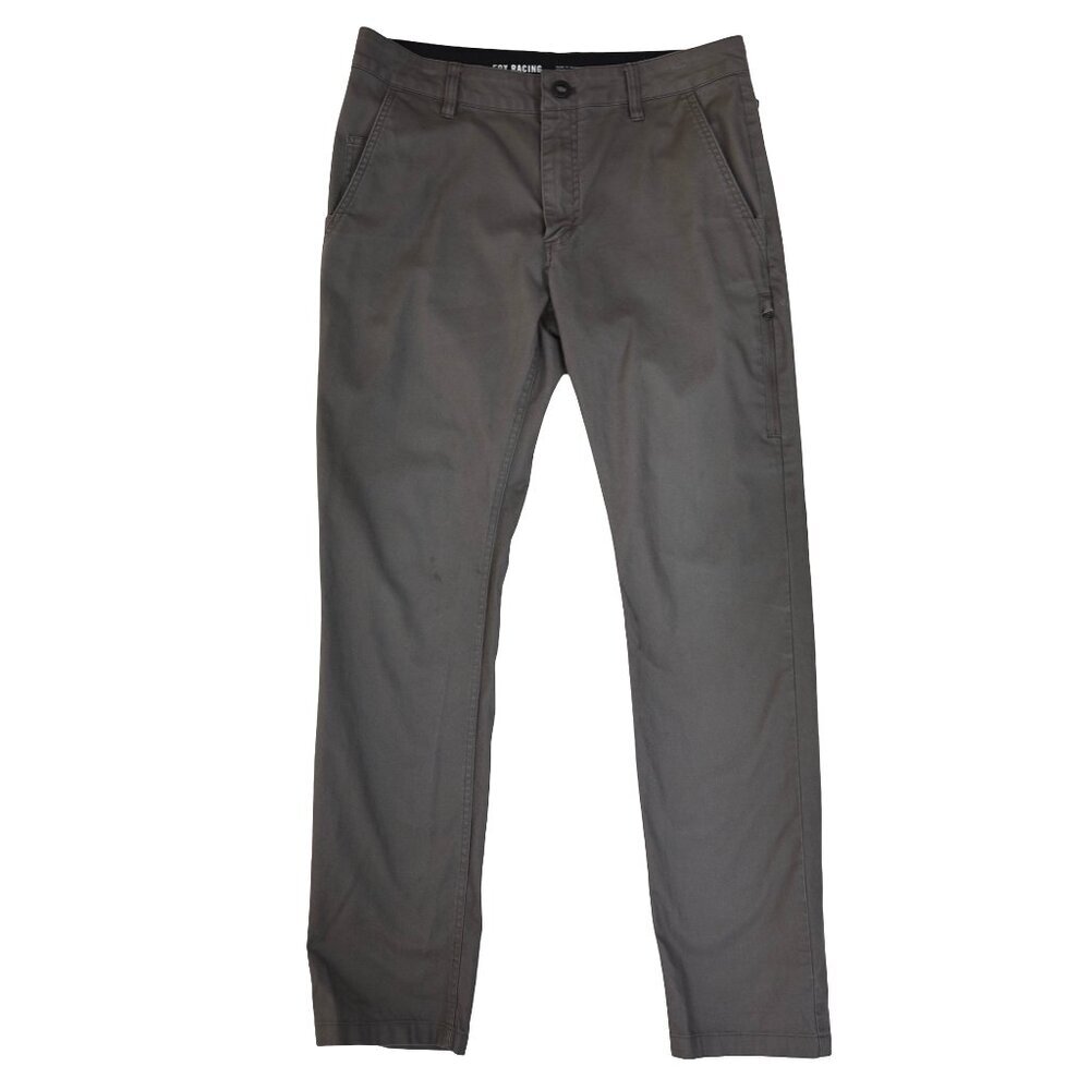 Fox Racing Chino Pants 32 Olive Gray Straight Fit Casual Skate Moto Streetwear